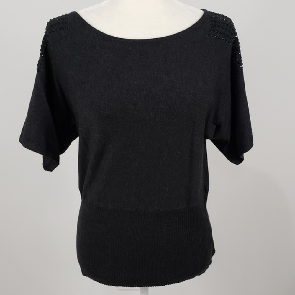 ⭐Cable & Gauge Petite Gray Embellished Sweater